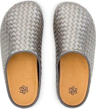 The Sak Bolinas Leather Woven Clog in Pyrite Woven at Nordstrom, Size 10