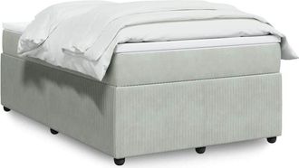 vidaXL Cama Box Spring Con Colch&oacute;n Terciopelo Gris Claro 120x200 Cm Vidaxl