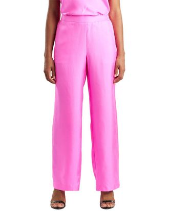 Natori Silk Twill Straight Leg Pant