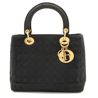 Dior Lady Dior Black Nylon Handbag Tote Bag (Pre-Owned)