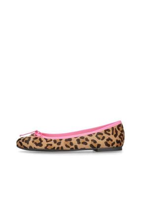 Pretty Ballerinas Round Toe Leopard Ballet Flat in Black at Nordstrom, Size 37