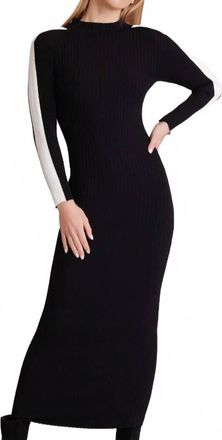 Blanc Noir Blair Mock Neck Dress In Black