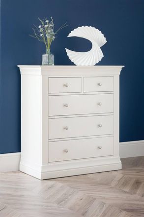 Julian Bowen Clermont 5 Drawer Chest (3+2) in White