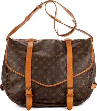 Louis Vuitton Pre-owned Womens Double Strap Saumur GM Crossbody - Brown - One Size