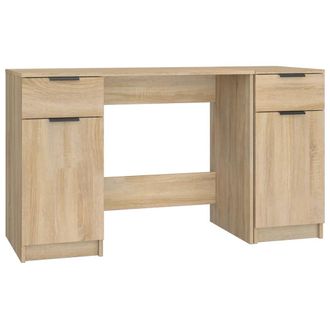 vidaXL Vidaxl - Escritorio Y Armario Auxiliar Madera Contrachapada Roble Sonoma