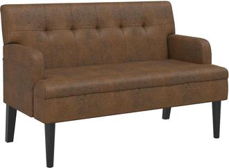 vidaXL Vidaxl - Banco Con Respaldo Ante Sint&eacute;tico Marr&oacute;n 112x65,5x75 Cm