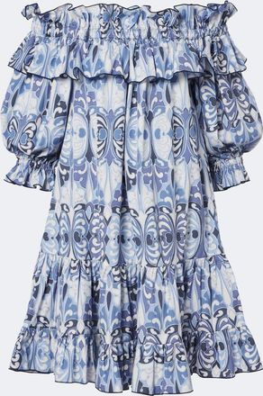 La DoubleJ Breakfast printed cotton poplin minidress