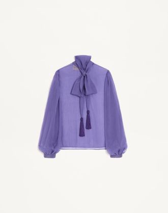 Valentino Chiffon Creponne Top Wo