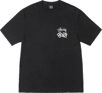 St&uuml;ssy Dice T-shirt met geverfd effect - Zwart