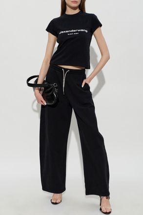 Alexander Wang T-shirt With Printed Logo, Womens, Black