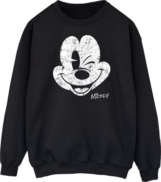 Disney Heren Mickey Mouse Gezicht Sweatshirt (Zwart)