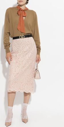 Valentino Garavani Lace Skirt, Womens, Pink