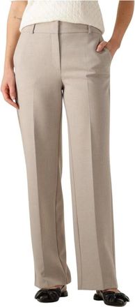 Selected Broeken, Dames, Beige, M, Polyester, Taupe Wijde Broek voor Vrouwen