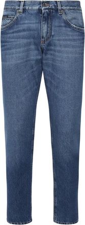 Dolce & Gabbana Slim-fit Jeans, male, Blue, Size: 3XL Slim Five Pocket Stretch Cotton Jeans