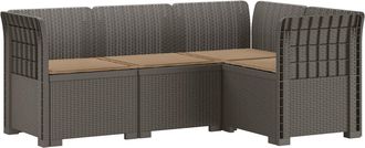 vidaXL Sof&aacute; De Jard&iacute;n Para 4 Personas Con Cojines Estilo Rattan Pp Vidaxl