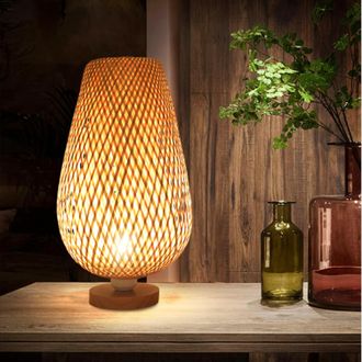 OEM L&aacute;mpara De Mesa De Bamb&uacute;, L&aacute;mpara De Mesa Zen De Bamb&uacute;, L&aacute;mpara De Mesa Decorativa, L&aacute;mpara De Mesa, Luz Nocturna, L&aacute;mpara Ambiental, Dormitorio, Sala
