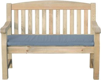 Zest Zest - Emily Wooden 2 Seater Bench Garden Patio Chair 4ft & Grey Seat Pad Cushion