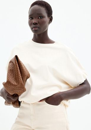 Contemporaine Womens Organic cotton bubble-hem T-shirt