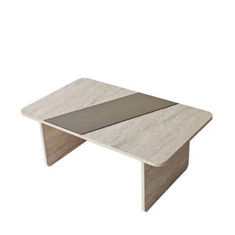 Calicosy Rectangular Coffee Table With Mirror, 100 Cm Long, SOLEA in Stone