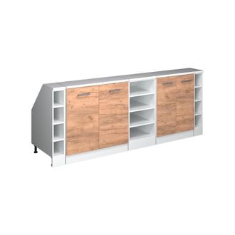 Vicco Armario De Cocina Para Techo Inclinado R-line, Roble Dorado, 210 Cm Lote De 5 Carcasas De Armario 60 Cm De Profundidad, Vicco