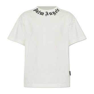 Palm Angels T-Shirts, male, White, Size: XL Logo Print T-Shirt