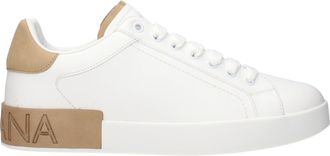 Dolce & Gabbana Dolce&Gabbana Sneakers Portofino Uomo Pelle Bianco/Cuoio