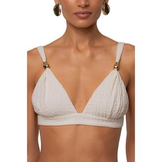 JLUXLABEL Dockside Crepe Knit Bralette in Ivory at Nordstrom, Size X-Large