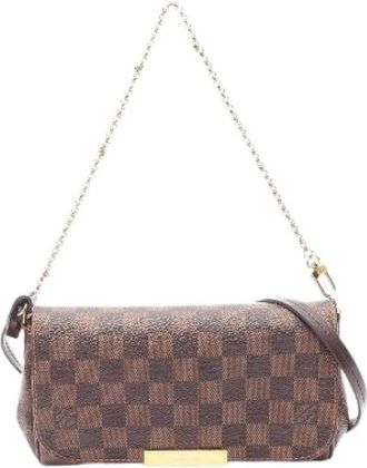 Louis Vuitton Pre-owned Favorite PM Damier Handbag - Dames - Vintage Schoudertas - Bruin - ONE Size - Leer - Vintage