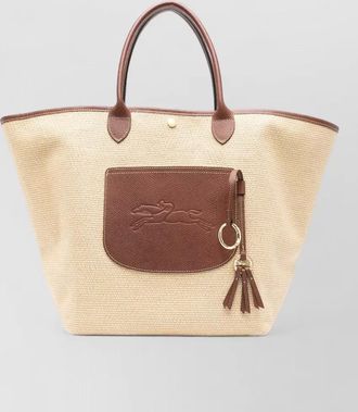 Longchamp raffia shoulder bag