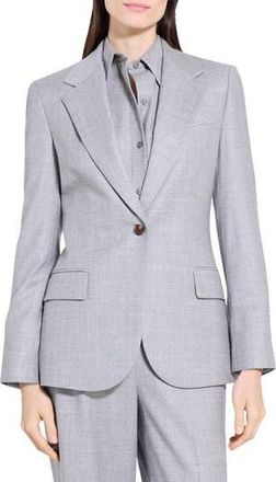Theory Lynnia Sleek Virgin Wool Blazer in New Light Heather at Nordstrom Rack, Size 14