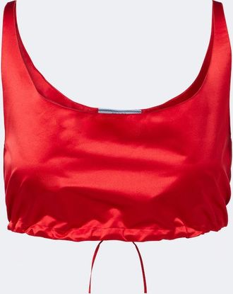Prada Crop top de seda duchesse