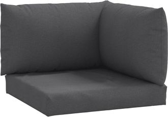 vidaXL Cojines Para Sof&aacute; De Palets 3 Uds Tela Gris Antracita Melange Vidaxl