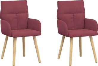 vidaXL Sillas De Comedor 2 Uds. Tela Rojo Vino 60 X 56 X 96 Cm Vidaxl