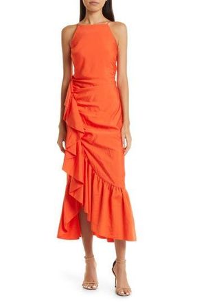 Cinq &agrave; Sept Neena Midi Dress in Cherry Tomato at Nordstrom Rack, Size 10