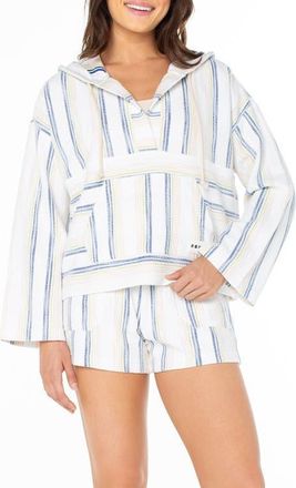 Roxy Salty Wahine Stripe Hoodie in Surf T Web at Nordstrom, Size Xx-Large