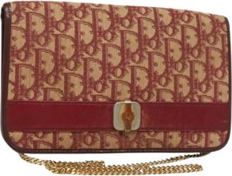 Dior Pre-owned Clutches, female, Red, Size: ONE SIZE Pre-owned Vintage Trotter Shoulder Bag