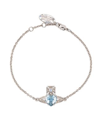 Vivienne Westwood Silver-tone Chain Bracelet with Heart-shaped Charm