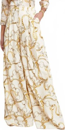 L'agence Dree Palazzo Trouser In Beige Multi