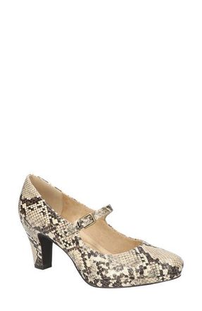 Easy Street Zest Mary Jane Platform Pump in Taupe Snake at Nordstrom, Size 7.5