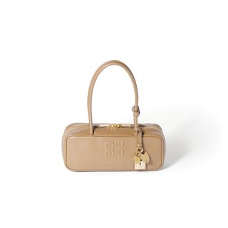 Miu Miu Beau Leather Bag, Woman, Sand Beige