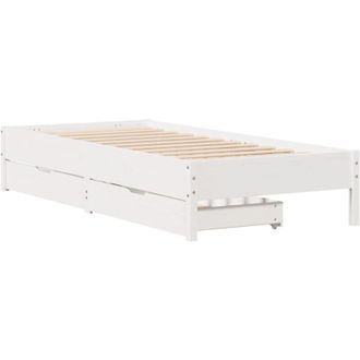 vidaXL Vidaxl - Estructura De Cama Sin Colch&oacute;n Madera Maciza Blanca 90x190 Cm