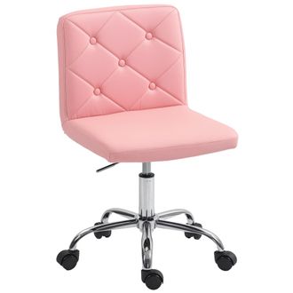 HOMCOM Modern Vanity Computer Desk Chair with Rolling Wheels - White | TJ Hughes