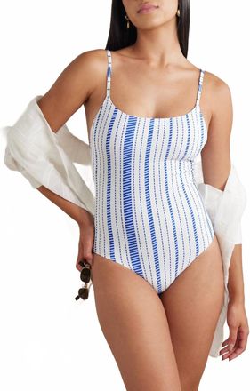Lemlem Elene One Piece Swimsuit In Tiki Azure