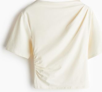 H&M Drapiertes T-Shirt - White