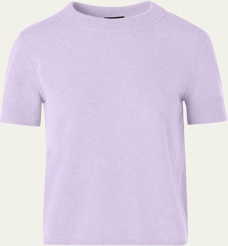 Akris Cashmere Knit Short-Sleeve Sweater