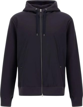 Herno Blauwe Parka voor Mannen Aw 25 - Heren - Vesten met rits - Blauw - M - Leer - Hoodies & sweatvesten