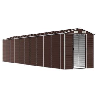 Berkfield Home Garden Shed Brown 191x895x198 cm Galvanised Steel | Size: 191 x 895 x 198 cm