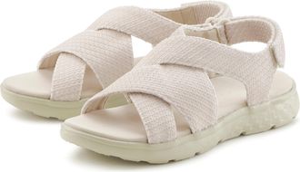 Vivance Sandale VIVANCE Sandalette, Sommerschuh, offener Schuh, Damen, Gr. 36, beige, Obermaterial: 100% Textilmaterial. Decksohle: 100% Synthetik. Futter: 10