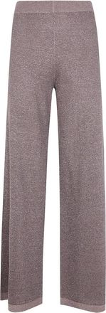 D.exterior Broeken, Dames, Bruin, S, Polyester, Wijde Gebreide Broek