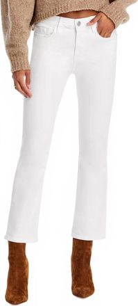 Frame Denim Le Crop Mini Boot Mid-Rise Jeans In White